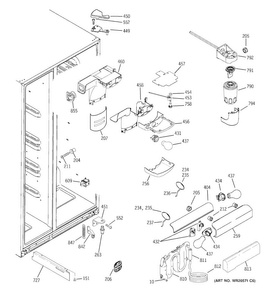 Fresh Food Section Diagram and Parts List for GSHS9NGYCCSS  General Electric Refrigerator