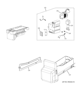 Ice Maker & Dispenser Diagram and Parts List for PFSS6PKXFSS  General Electric Refrigerator