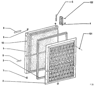 DOOR ASSEMBLY Diagram and Parts List for 86000  Broan Range Hood