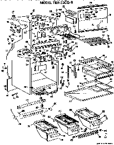 Cabinet Parts Diagram and Parts List for TBX23CGB  General Electric Refrigerator