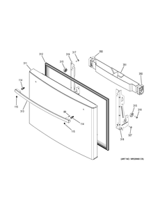 FREEZER DOOR Diagram and Parts List for PYE22KSKBSS  General Electric Refrigerator