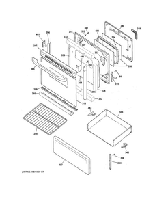 Door & Drawer Parts Diagram and Parts List for JB255DJ2CC  General Electric Range