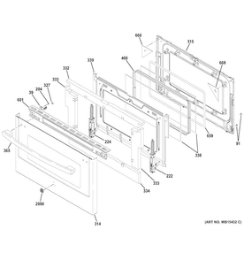 Lower Door Diagram and Parts List for JGB860EEJ1ES  General Electric Range