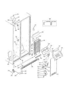 Freezer Section Diagram and Parts List for GSH25JGDDBB  General Electric Refrigerator