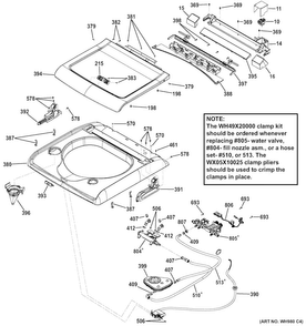 Part Location Diagram of WH12X20357 GE LID LOCK ASSEMBLY