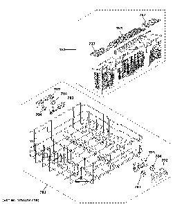 Lower rack assembly Diagram and Parts List for GDT565SSN2SS  General Electric Dishwasher