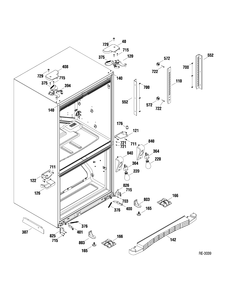 HINGES, SHELF SUPPORTS & TOE KICK Diagram and Parts List for PFRF2MBXABB  General Electric Refrigerator