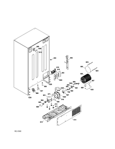 SEALED SYSTEM & MOTHERBOARD Diagram and Parts List for GSRS3QGZDFSS  General Electric Refrigerator