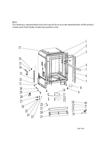 TUB Diagram and Parts List for GDWF700V01BB  General Electric Dishwasher