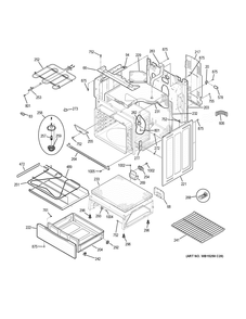 BODY PARTS Diagram and Parts List for JB750BJ5TS  General Electric Range