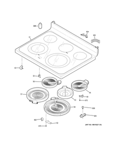 COOKTOP Diagram and Parts List for JB750BJ5TS  General Electric Range