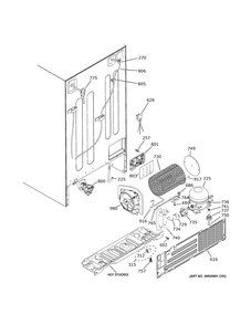 Machine Compartment Diagram and Parts List for GSS25GGPJCWW  General Electric Refrigerator