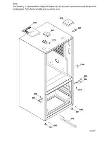 HINGE PARTS Diagram and Parts List for GDE21ESKBRSS  General Electric Refrigerator
