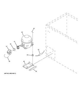 Machine Compartment Diagram and Parts List for FCM22DHBWW  General Electric Freezer