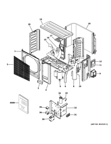 Part Location Diagram of WP94X27325 GE FAN MOTOR
