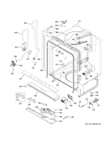Body Parts Diagram and Parts List for GDF540HMF4ES  General Electric Dishwasher