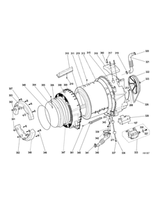 TUB-MOTOR Diagram and Parts List for GCVH6500K1WW  General Electric Washer