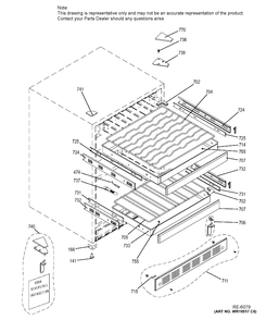 Part Location Diagram of WG03L03824 GE HINGE & CAM RISER Assembly