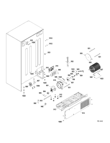 SYSTEM Diagram and Parts List for GSRC3QGXGFBB  General Electric Refrigerator