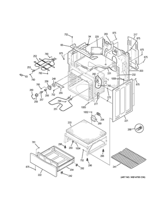 Body Parts Diagram and Parts List for JBS60DK5BB  General Electric Range