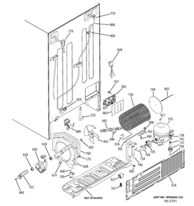 Sealed System And Mother Board Diagram and Parts List for MBC12GAZLSS  General Electric Refrigerator