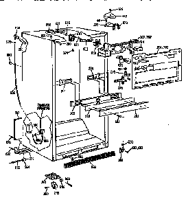 Cabinet Assembly Diagram and Parts List for TBX25PCSLLA  General Electric Refrigerator