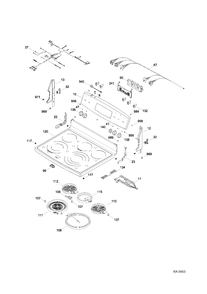 Part Location Diagram of WB3M615 GE KNOB