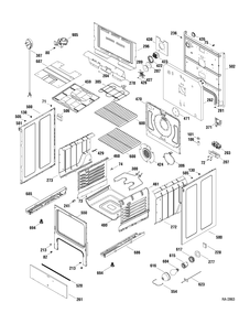 BODY PARTS Diagram and Parts List for JCBP40DP1WW  General Electric Range