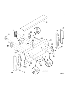 BACKGUARD Diagram and Parts List for GRMF2050TM1  General Electric Range