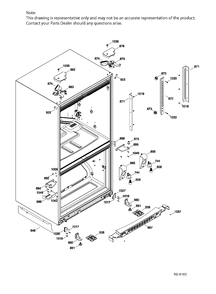 HINGE PARTS Diagram and Parts List for PNR20KGEBFBB  General Electric Refrigerator