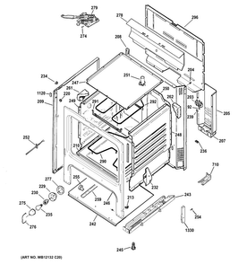 Body Parts Diagram and Parts List for JB255GJ1SA  General Electric Range