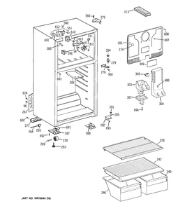 CABINET Diagram and Parts List for MTS17BBSBRWW  General Electric Refrigerator