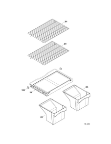 FF SHELVES Diagram and Parts List for GTRC0GAZARWW  General Electric Refrigerator