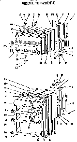 Doors Diagram and Parts List for TBF20DFC  General Electric Refrigerator