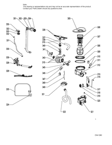 SUMP & MOTOR MECHANISM Diagram and Parts List for GPF400SGF1WW  General Electric Dishwasher