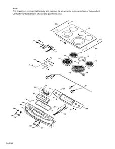 CONTROL PANEL & COOKTOP Diagram and Parts List for JCS630SF2SS  General Electric Range