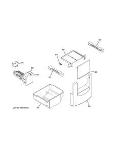 Ice Maker & Dispenser Diagram and Parts List for CSB48WSKBSS  General Electric Refrigerator