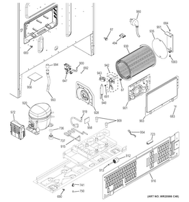 Machine Compartment Diagram and Parts List for CYE22TSHESS  General Electric Refrigerator