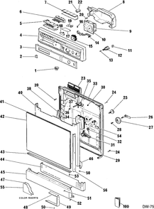 DOOR & ESCUTCHEON PARTS Diagram and Parts List for GSC870M02WH  General Electric Dishwasher