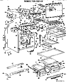Cabinet Parts Diagram and Parts List for TBX20ZHB  General Electric Refrigerator