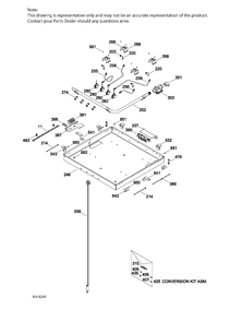 GAS BURNER PARTS Diagram and Parts List for MCGP2024SJ1SS  General Electric Range