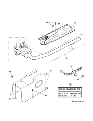 Gas Valve & Burner Parts Diagram and Parts List for GFD40GSCM0WW  General Electric Dryer