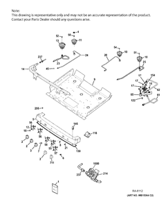 GAS & BURNER PARTS Diagram and Parts List for PC2B940SEF2SS  General Electric Range