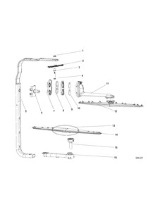 WASH SYSTEM Diagram and Parts List for GDWF760V02SS  General Electric Dishwasher