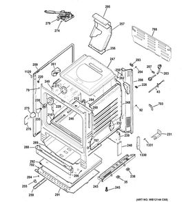 Body Parts Diagram and Parts List for RGB780DEH2BB  Hotpoint Range