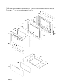 DOOR & DRAWER PARTS Diagram and Parts List for JCBS660SJ1SS  General Electric Range