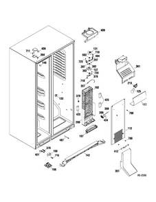 FZ SECTION Diagram and Parts List for DSR23UGTABB  General Electric Refrigerator
