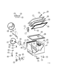 FREEZER Diagram and Parts List for 81070  General Electric Freezer