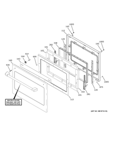 Lower Door Diagram and Parts List for CKD70DP2N4S1  General Electric Wall Oven
