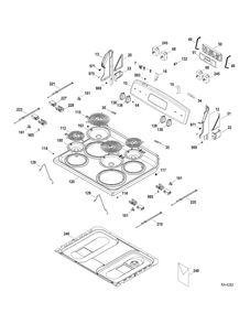 CONTROL PANEL-COOKTOP Diagram and Parts List for JCBS280DT1WW  General Electric Range